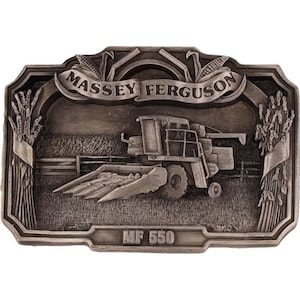 New Massey Ferguson MH 550 Tractor Harris Farmer Farming NOS Vintage Belt Buckle Farm Equipment Machinery Implement Sign Logo Ji Ih