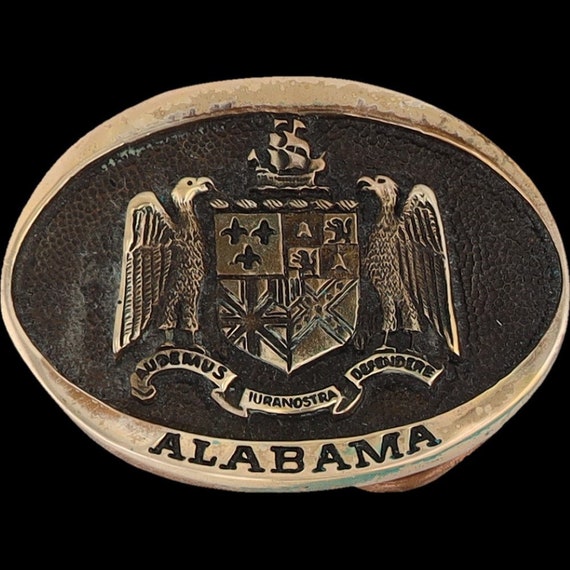 Brass Sm State Alabama Al Statehood Montgomery Un… - image 3
