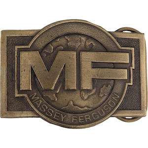 New 70S Massey Ferguson Mf Tractor Ag Farm Equipment NOS Vintage Belt Buckle Farmer Logo Farming Western Combine Corn Harvester Agriculture