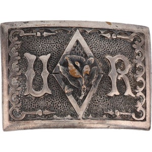 Antyczne Rycerze Pythias Mundur Rank Ur Army Lilly 1950s Vintage Belt Buckle Pamiątka