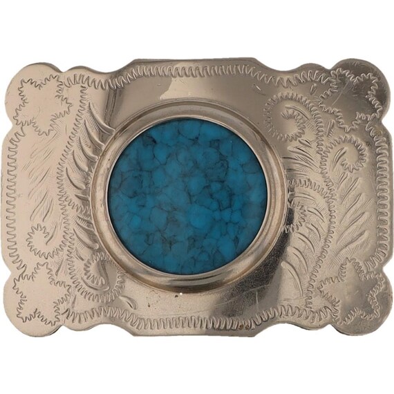 Amazing Vintage Faux Turquoise Belt Buckle Vintage Faux Turquoise Belt Buckle / 1970s / No Maker - Etsy main image 4