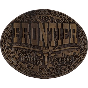 Gold Rush Frontier Hotel Las Vegas Casino Gambling 1980s Nos Vintage Belt Buckle Longhorn Club Dice Western Cowboy