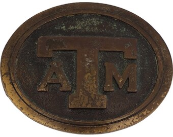 Aggies A&M Atm Rancher Longhorn Star Lone Texan Texas 1970s Vintage Belt Buckle Western Cowboy Cowgirl Texan Alamo El Paso