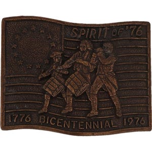 Spirit 76 Bicentennial 1776 Patriotic Revolutionary War 70s Vintage Belt Buckle
