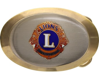 Nuevo miembro del servicio juvenil de Lions Clubs International, número de la década de 1970, hebilla de cinturón vintage, logotipo, insignia, coleccionista fraternal