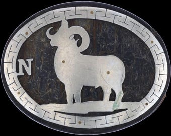 Rocky Mountains Bighorn Sheep Colorado Vintage Belt Buckle  display picture 2