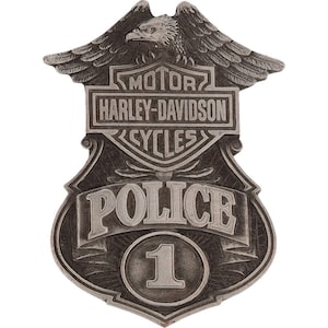 New Harley Davidson Motorcycle Police #1 Biker Patrol Hog Nos Vintage Belt Buckle Sportster Flh Xlch Hippie Panhead Shovelhead Ironhead