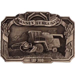 New Massey Ferguson MH 760 Tractor Harris Farmer Farming NOS Vintage Belt Buckle Farm Equipment Machinery Implement Sign Logo Ji Ih