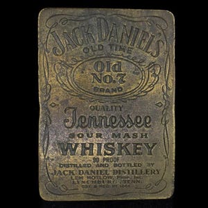Jack Daniels Tennessee Whiskey Drinking Bar Party Club Vintage Belt Buckle