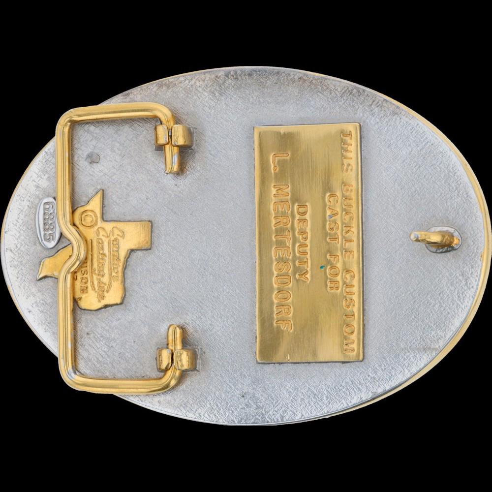 Vintage Creative Casting Arizona Patrol Belt Buckle Silver Gold Western il_fullxfull.7225662018_7m23.jpg main image 3