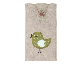 Personalized felt phone case, smartphone case, smartphone pouch, small gift