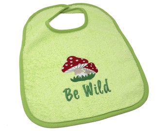 Personalized organic cotton bib with snap fastener, small gift for a christening, personalized baby bib, little something for a birth