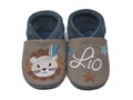 Crawling shoes with name, personalized leather slippers, lion motif, christening gift, kindergarten shoes, birth gift product logo