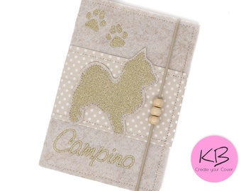 EU pet passport cover made of felt, vaccination certificate cover with name, gift for pet lovers, personalized EU vaccination certificate cover, felt cover