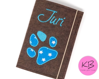 Personalized felt vaccination certificate cover, pet passport cover with name, small gift, felt vaccination certificate cover, cover for vaccination certificate