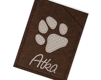 EU pet passport holder made of felt, vaccination certificate holder with name, gift for dog lovers, personalized pet passport holder