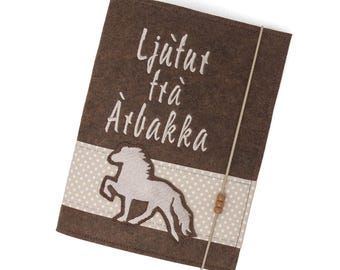Equine passport cover made of felt, personalized, horse passport cover with name, gift for horse lovers, felt folder for equine passport