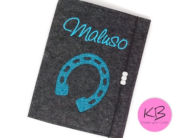 Equine passport cover made of felt personalized, horse passport cover with name, felt cover for horse passport, gift for horse lovers