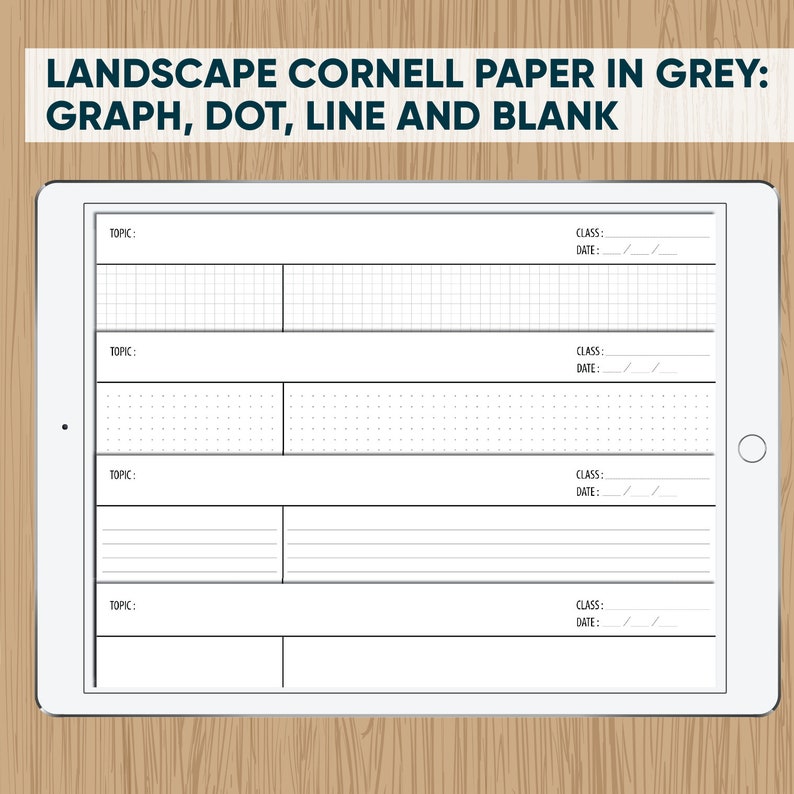 Connell Paper 16 Styles of DIGITAL Cornell Paper in Portrait and Landscape - With 2 ...