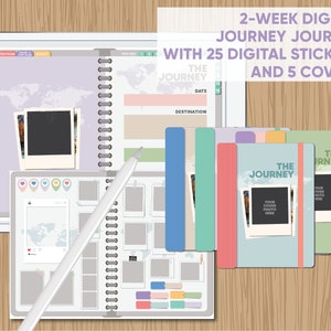 2-Week (15-Day) DIGITAL Trip Planner with 25 DIGITAL Stickers for Your Best Travel - for GoodNotes, Notability, Xodo and other PDF apps