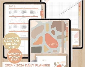 3-YEAR (2024-2026) Daily Planner (Portrait) - 1,096 Days to plan it on your own style - for GoodNotes, Notability & Other PDF apps