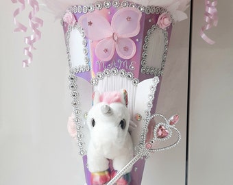 Trendy Einhorn Sparkle Pegasus Pferd Prinzessin Schultüte Zuckertüte Unikat 1,05m