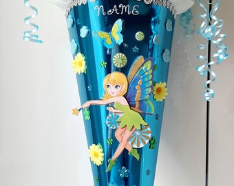 Trendy Schultüte Schmetterling Motiv Prinzessin Fee Elfe Zuckertüte Unikat Name 1,05m