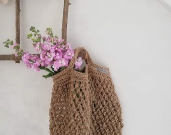 Tasche - gehäkelt- Jute