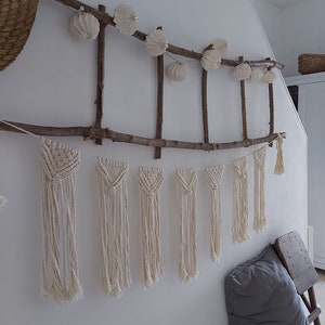 Macrame garland pennant chain Natur