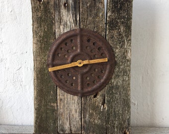 Horloge de table « Rouille et bois patiné »