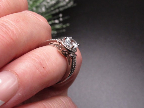 AQUAMARINE Diamond Ring | Hidden Halo Ring | Pave… - image 6