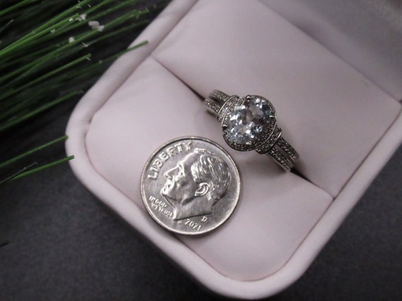 AQUAMARINE Diamond Ring | Hidden Halo Ring | Pave… - image 5