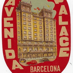 Spain Vintage Hotel Luggage Labels Granada, Palma De Mallorca, Vitoria Sevilla, Barcelona, Madrid, European Travel