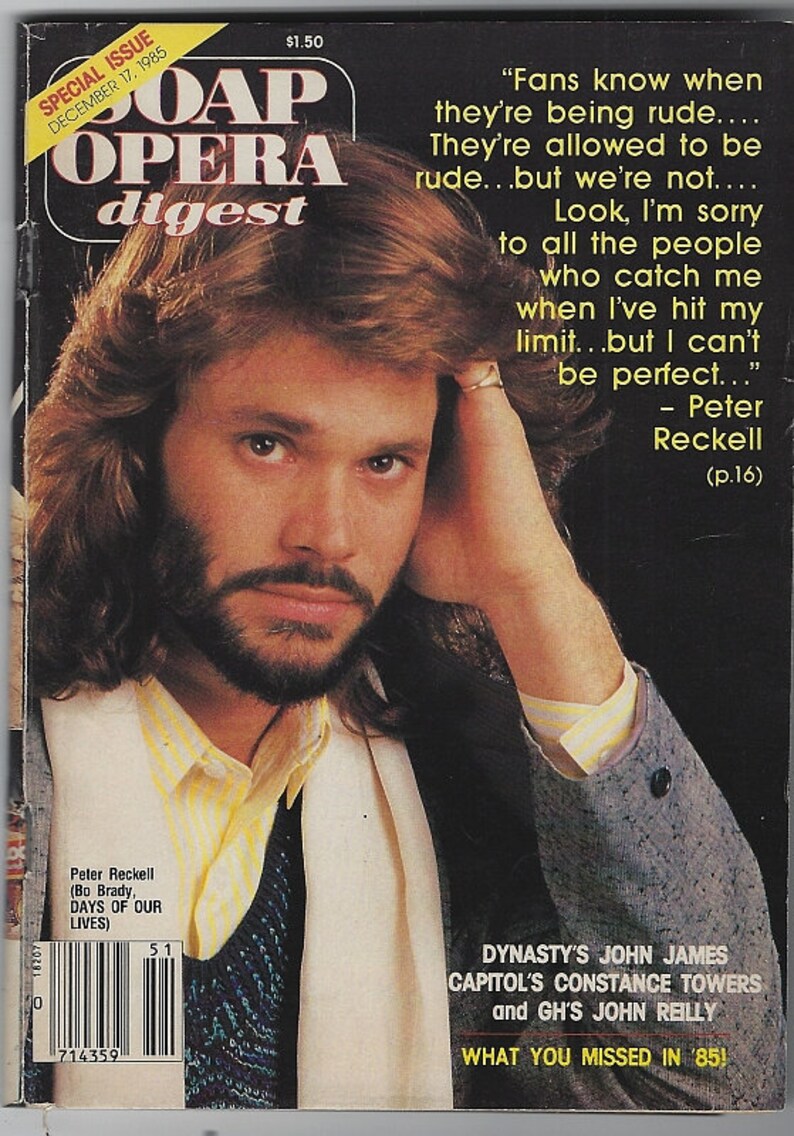 Soap Opera Digest Magazines 1985 Days of Our Lives Peter Etsy