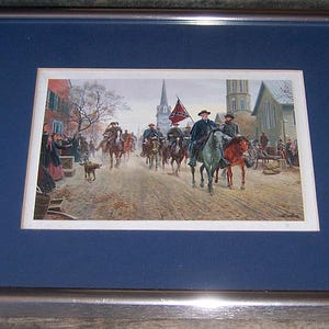 Mort Kunstler Framed Civil War Print Lee at Fredericksburg Vintage Decorative Father&#39;s Day Gift