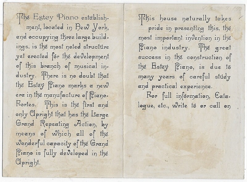 Estey Pianos and Organs Victorian Trade Cards Teacher and Etsy