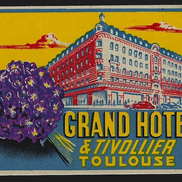 Étiquette De Bagages Vintage - Route Napoléon - Grand-Hôtel Digne, France - Originale