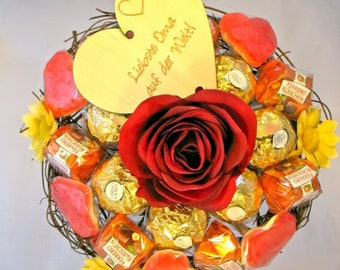 Rocher bouquet "dearest Grandma in the world"