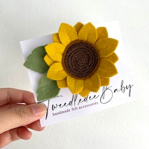 Clip de pelo de girasol de fieltro, accesorios para el cabello de fieltro hechos a mano, lindas diademas para bebés, regalos para niñas, clip de flores de verano