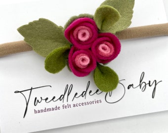 Felt Flower Hair clip, Floral Headband, Handmade Felt Floral Hair Accessories, Gift for Girls, Cute Baby Headbands