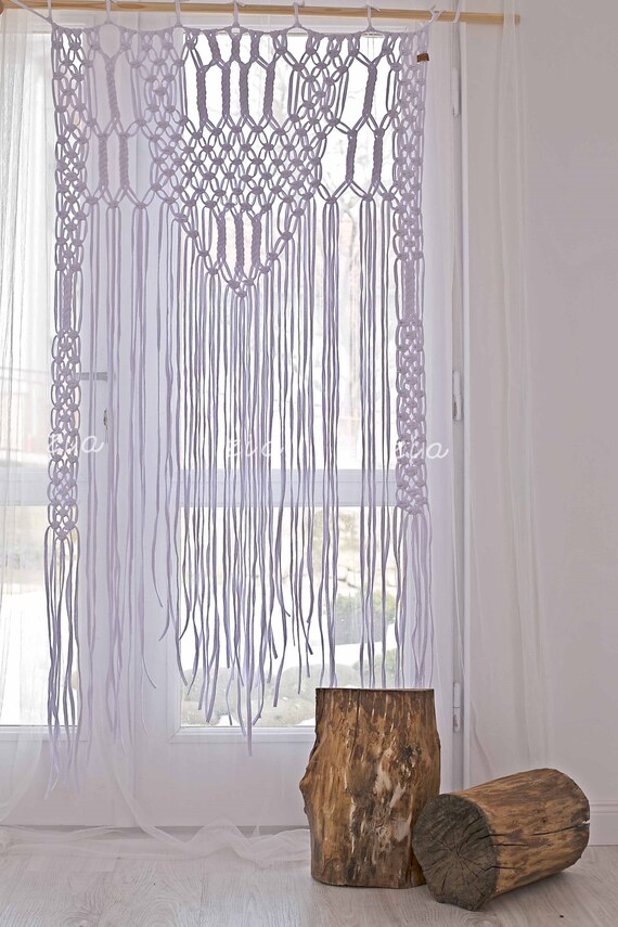 Macrame Curtain Macrame Wall Hanging Vintage Macrame Makrame Etsy