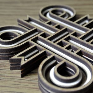 W - Celtic knot 10 - Cnc (laser, router), scroll saw pattern (svg, dxf, pdf)