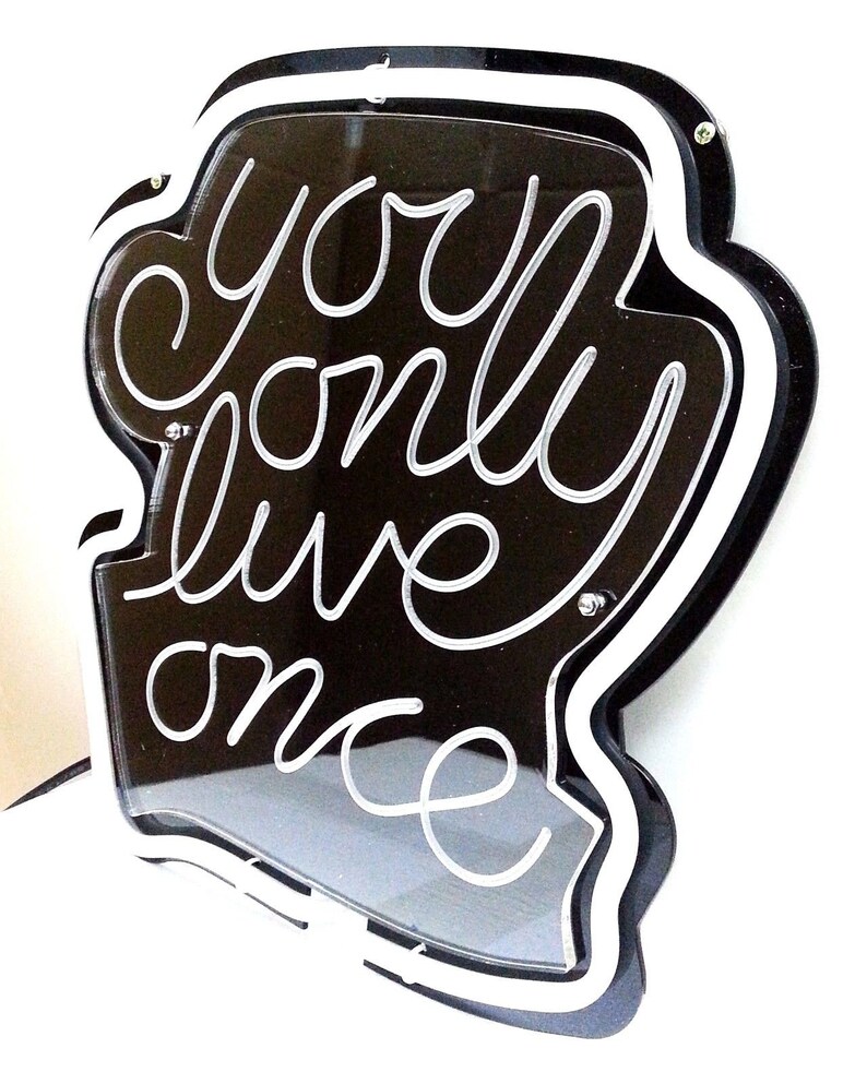 LED you Only Live Once Blue Neon Light Handmade Etsy