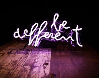 Fatto a mano 'Be different' Wedding Decor Art Light Home Wall Sign Neon Sign Neon Light