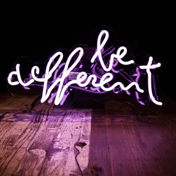 Handmade 'Be different' Wedding Decor Art Light Home Wall Sign Neon Sign Neon Light