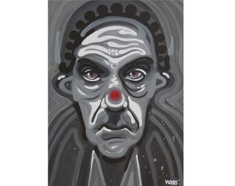 Grauer Clown  - 47 x 65 cm