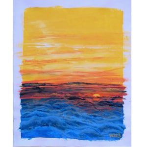 Peinture acrylique originale - Coucher de soleil 87, souvenirs de vacances, bons souvenirs, permettent des émotions, souvenirs d'été, beaux souvenirs,