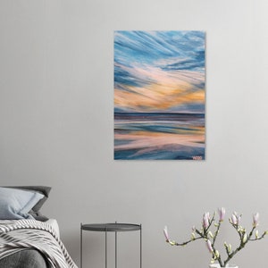 Poster stampabile astratto azzurro cielo per pareti moderne - Dipinto originale e decorazione su tela per regali di inaugurazione della casa per la fidanzata