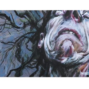 Peinture acrylique originale « Espoir », profonde préoccupation face aux événements de la vie, art pour l'escalade des conflits, décor stimulant