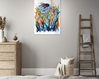 Blaues Seetang Wandkunst-Poster, perfekte Geschenke für Bauern, für Naturliebhaber und Frauen Liebhaber, moderne Dekoration für Gästezimmer